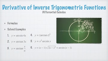 Differential Calculus Derivative of Inverse Trigonometric Functions   HD 1080p