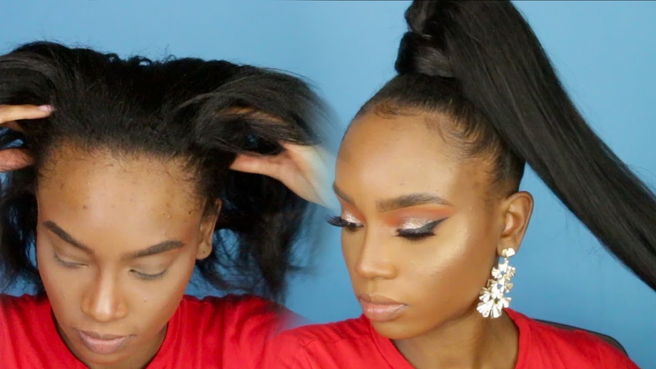 Easy High Ponytail With Weave Hairstyle That Lasts Ft Beauty Forever Hair