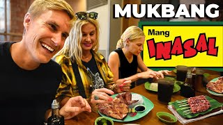 American Family Tries MANG INASAL MUKBANG! 🇵🇭 (1st Time Ever)