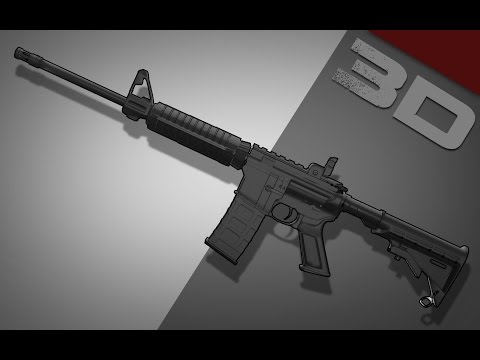 M4 A4 (Riffle) 3Ds Max Timelapse