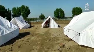 Camp city set up in flood-hit Sehwan | Aaj News