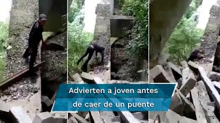 “Te va a jalar la muerte”: joven cae de puente de más de 30 metros en Atoyac, Veracruz
