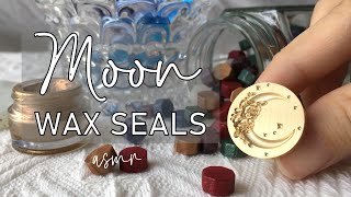 #asmr 🌙 Crescent Moon Wax Seals | Waning crescent wax seal | Relaxing Wax Stamping [No music]