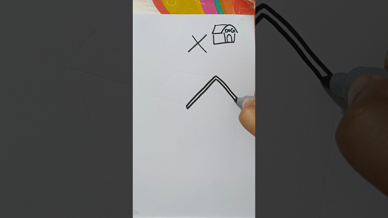 How To Draw Dog House Step by Step 