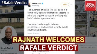 Rajnath singh welcomes sc verdict on rafale, asks congress to
apologise