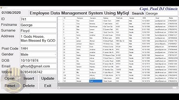 How to Create an Employee Database Management System using MySql in Visual Basic.Net - Part 2 of 3