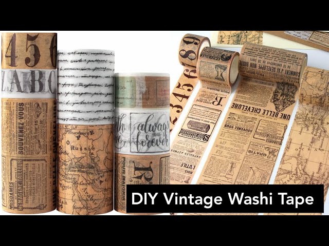 How to Make Vintage Washi Tape at home/ Vintage Script Washi Tape Making 