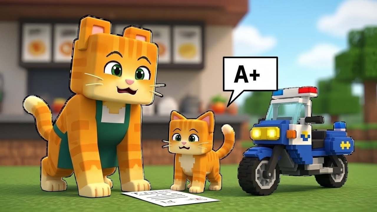 Ginger Got An A+ At Math, Mama Cat Surprise Him With A Special Gift 🏍️😻