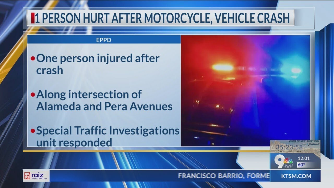 Person hurt after motorcycle crash in South-Central El Paso - YouTube