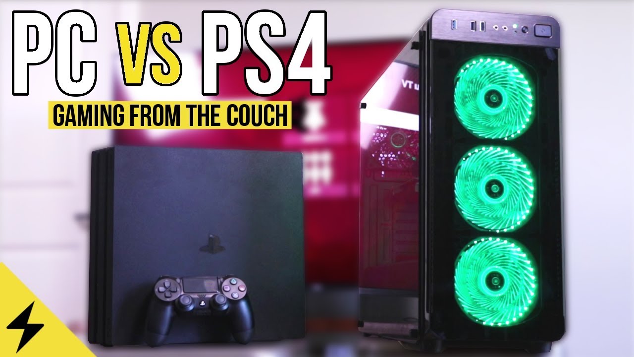 400 Gaming PC vs PS4 PRO! High Res. Gaming from the Couch! (ft. TCL