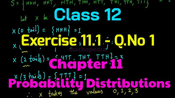Class 12 Maths Exercise 11.1 Q.No.1 Chapter 11 – Probability Distributions TN Syllabus