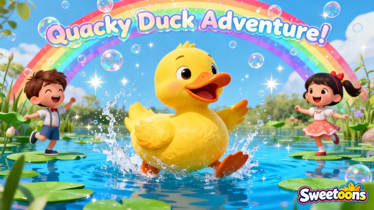 “Quacky Duck Adventure 🦆 | Fun Kids Dance Song | Sweetoons Nursery Rhymes | Learn & Play!”