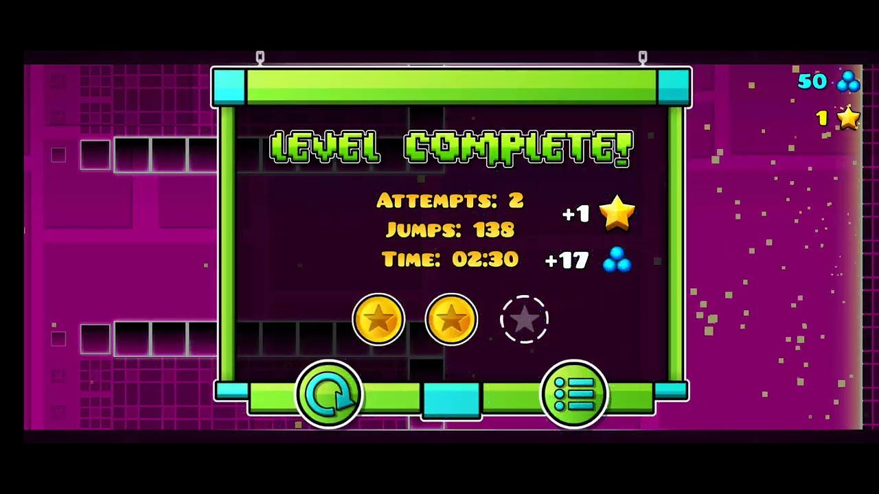 Pasando el nivel 1 de geometría dash con 3 estrellas - YouTube