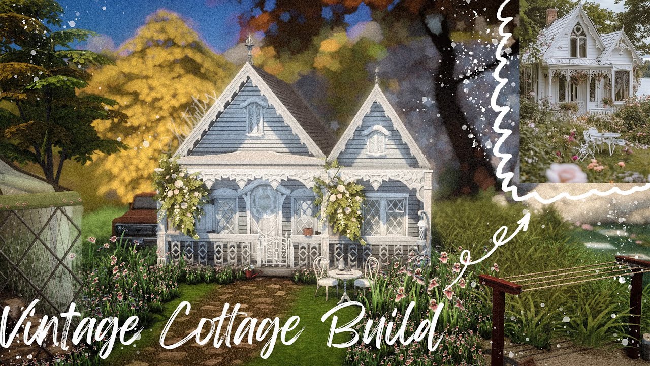 ˖˚⊹vintage cottage build 🏡 - the sims 4 longplay build | no CC