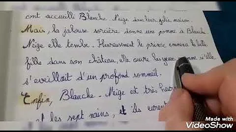 Blanche Neige بياض الثلج كيفية كتابة قصة بالفرنسية 