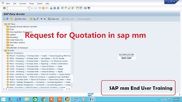 HOW TO CREATE REQUEST FOR QUOTATION (RFQ) in sap mm