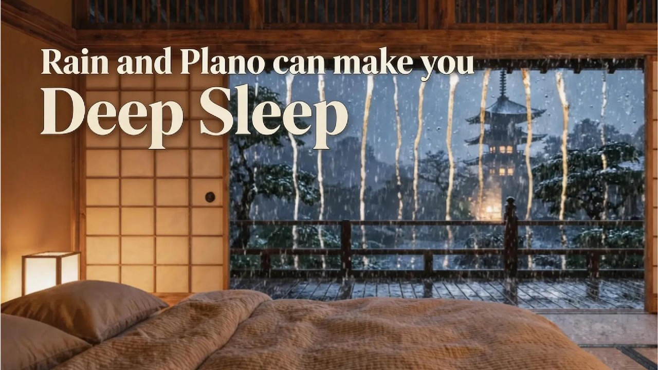 Rain & Soft Piano at Night 🌙 Deep Sleep Music with Relaxing Rain Sounds (3 Hours)