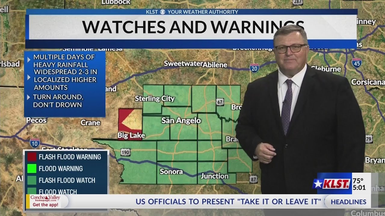 Flash Flooding warning in San Angelo - YouTube