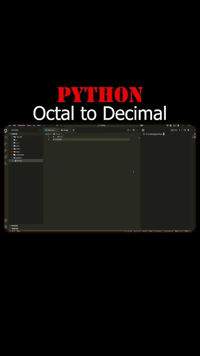 How to Convert a Octal to Decimal in Python Language | #shorts #python ...