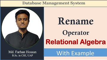 Lec: 41 | Rename Operator | Relational Algebra | DBMS | Bangla Tutorial