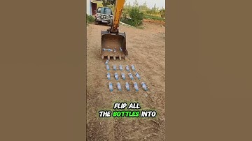 Excavator Precision Challenge: Incredible Bottle Balancing Skills!