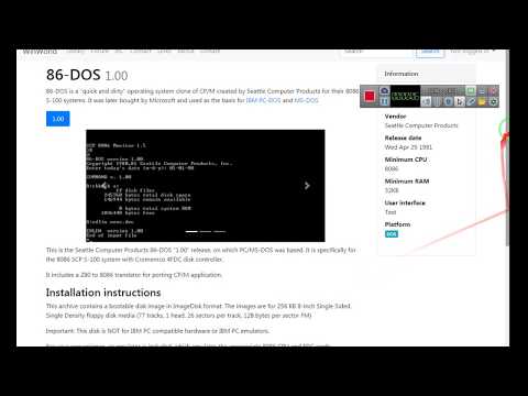 Virtualbox Part 1 86-DOS 1.0.imd Нельзя