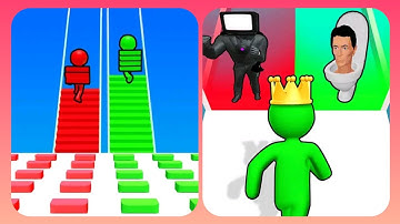 Bridge Race 3D VS Giant Rush 3D Gameplay || New Game Max Level Gameplay || Mobile Game