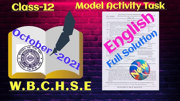 English Class-12 Model Activity Task for W.B.C.H.S.E