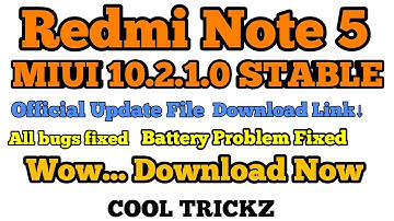 REDMI NOTE 5 MIUI 10.2.1.0 STABLE BATTERY PROBLEM FIXED 😀