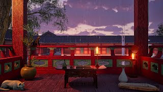 Night Rain Ambience | Gentle Rain Sounds for Sleeping | Traditional Korean hanok