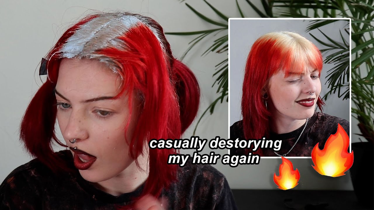 bleaching my roots and now i look like fire