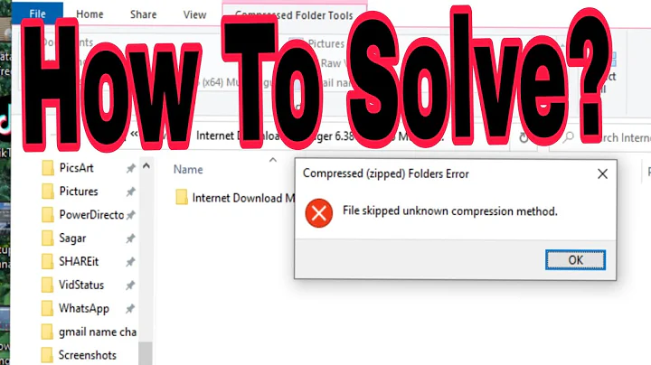 How to solve Zip, Rar file Errors | File Skipped Unknown Compression Method | Solved