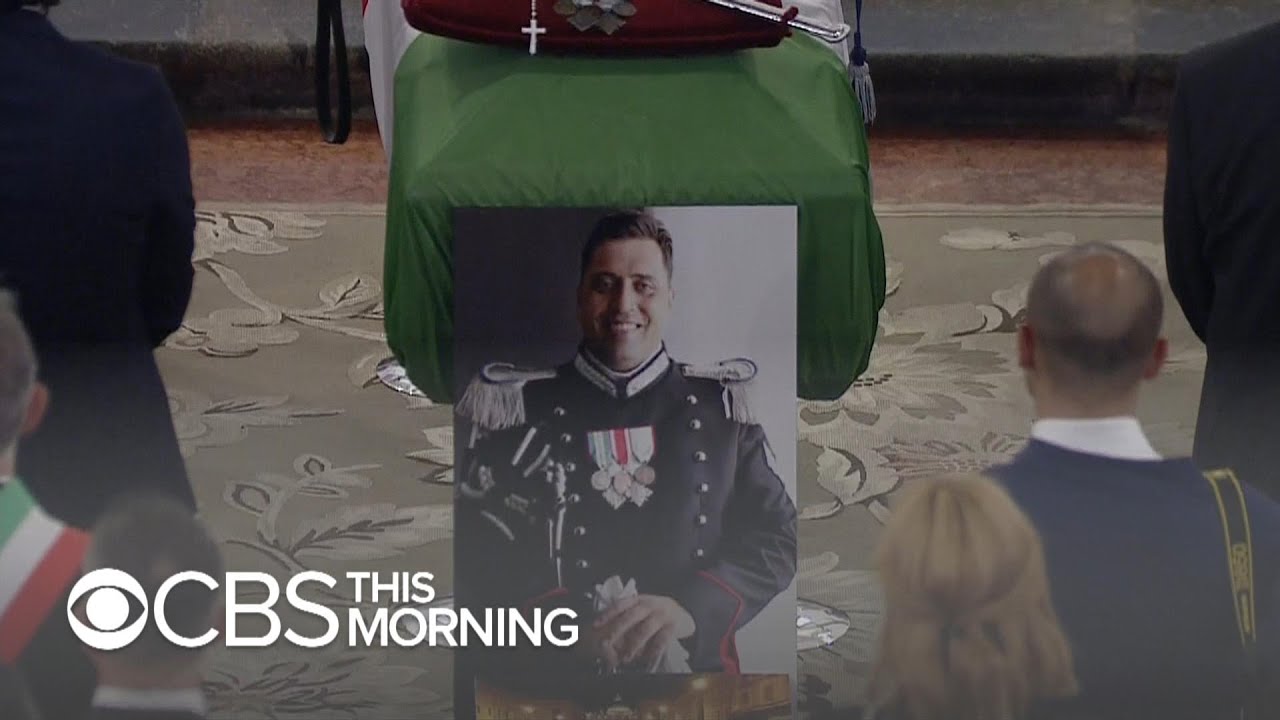 Italian cop allegedly murdered by American teens mourned in church where he just got married