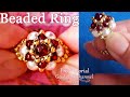 Beaded Ring Pearl & Garnet Stone Beads Diy Ring