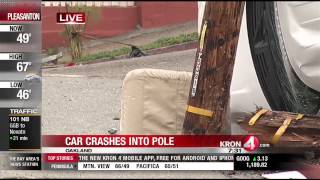 Stolen UHaul Hits Power Pole in Oakland
