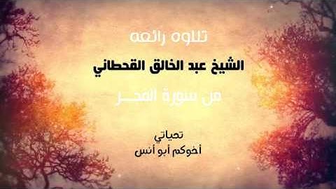 تلاوه خاشعه للشيخ عبدالخالق القحطاني سورة الفجر 💜