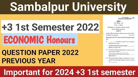 Sambalpur University+3 1st semester 2022 Economics honours | +3 1st semester Economics honours