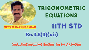 11th Std Maths Ex.3.8(3)(vii) Solve the following Equation sinA + √3 cosA = 1