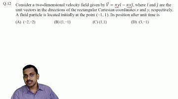 GATE XE  2015 Q12 Position velocity streamlines and path lines