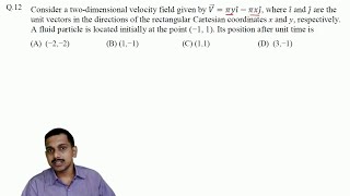GATE XE  2015 Q12 Position velocity streamlines and path lines