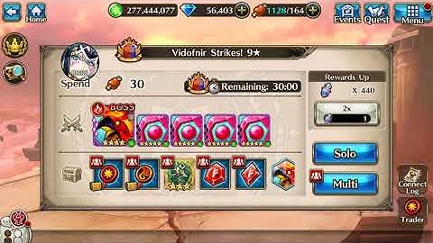 Valkyrie Connect: Vidofnir Strikes! 9☆ Solo (No Healers)