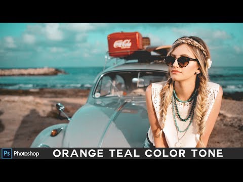 Photoshop Tutorial and Action : Orange and Teal Color Grading Effect - Cinematic Fashion Tone Look