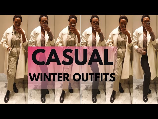 CASUAL WINTER OUTFIT IDEAS USING ONLY BASIC ITEMS 