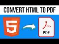 How to Convert HTML to PDF | How to HTML to PDF Converter (2024)