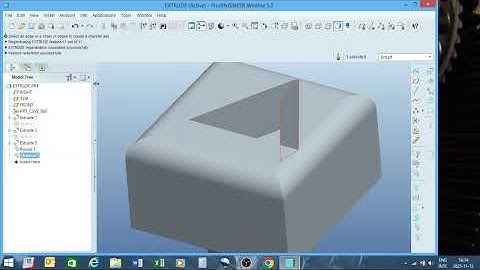 Creo parametric tutorial for Beginners - part 3 - extrude - step by step 3d modeling basics