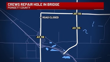 Road closed to repair hole in bridge