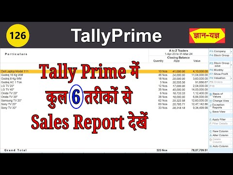 View Sales Report in Tally Prime in Hindi | Month Wise Item Wise Party wise Sales Report - 126