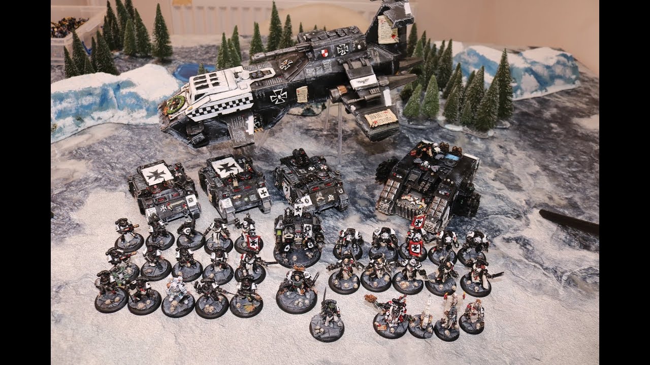 Warhammer 40k Black Templars Space Marines Army - YouTube