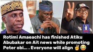 Rotimi Amaeachi has finished Atiku Abubakar on Ait news while promoting Peter obi..what a time!! ✌️😂