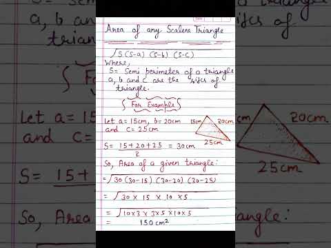How to find area of any Scalene triangle....🖋#maths - YouTube